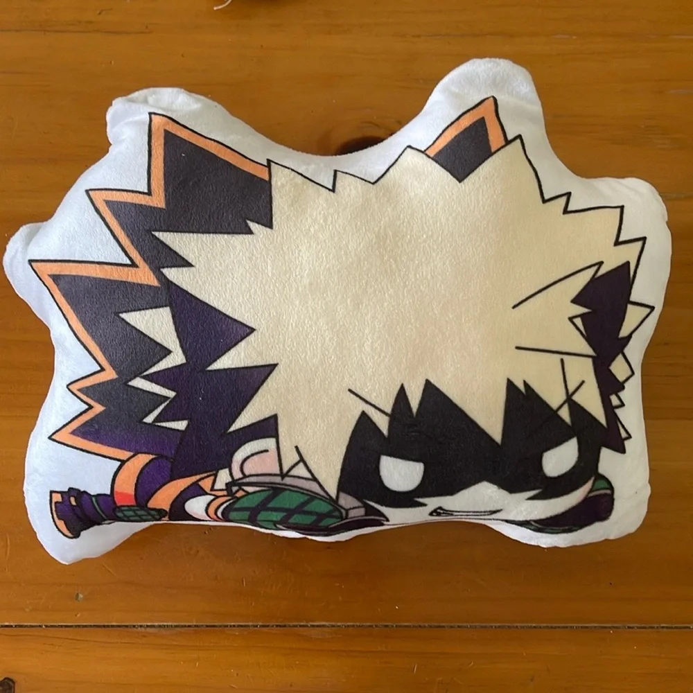 NWOT Anime Character Pillow with Purple and Green Accents